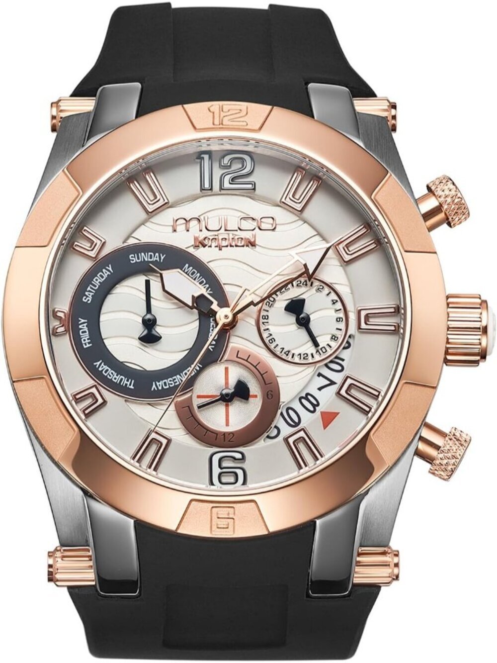 Women's Black Rose Gold Large Face Waterproof Stainless Steel Quartz Watches
